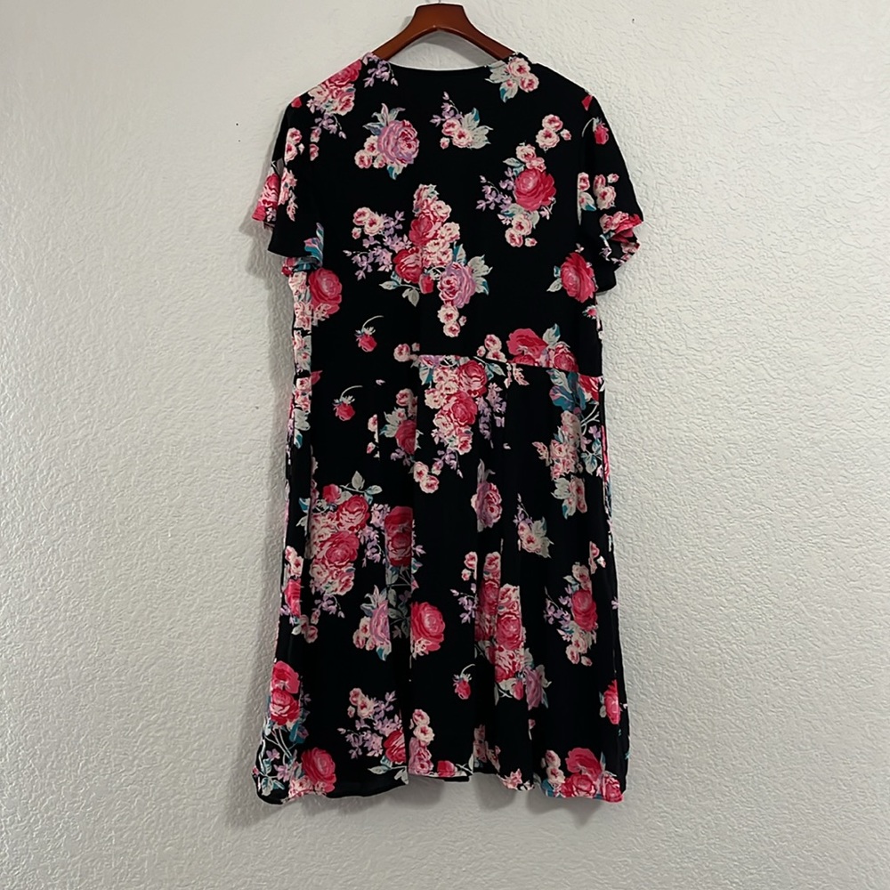 Torrid Floral Gauze Lace Up Skater Dress - Picture 10 of 15